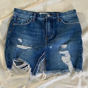 Free people  distressed denim skirt, 27